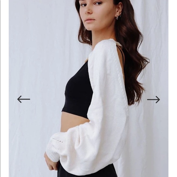 Bloggers Beige Knit gold Chain Arm warmer sleeve BLOGGER'S FAVE! - Picture 9 of 13